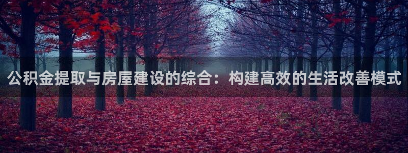 富联娱乐首页网址是多少：公积金提取与房屋建设的综合：构建高效的生活改善模式