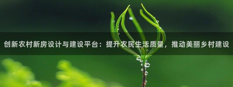 富联娱乐招商包判官333OO：创新农村新房设计与建设平台：提升农民生活质量，推动美丽乡村建设