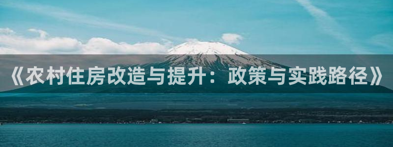 富联2娱乐贴吧官网首页：《农村住房改造与提升：政策与实践路径》