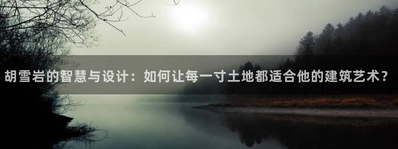 富联娱乐登录注册入口：胡雪岩的智慧与设计：如何让每一寸土地都适合他的建筑艺术？